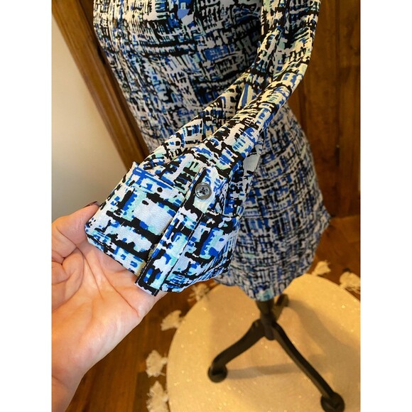 Croft & Barrow Blouse  Plus Size ? 1X or 2X Blue Black Pattern Casual  Top - Picture 4 of 10